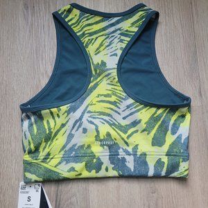 Adidas x Zoe Saldana Green Animal Print Sports Bra Small NWT